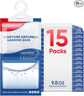 15 Pack Moisture Absorbers for Closet, 9.8OZ Hanging Closet Dehumidifier Bags, Hanging Humidity Absorber in Wardrobes, Kitchens and Bathrooms, Fragrance Free Portable Moisture bags by Unknown