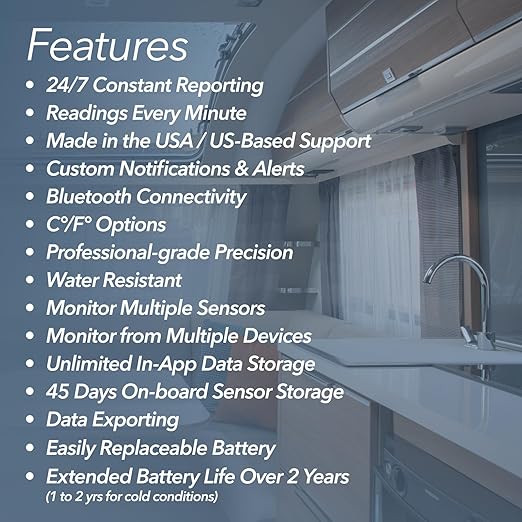 SensorPush HT.w Smart Temperature Sensor & Humidity Sensor - Thermometer & Hygrometer w/App Monitoring - Water Resistant Temperature and Humidity Monitor w/Heat Index for RV, Fridge & More - Image 7
