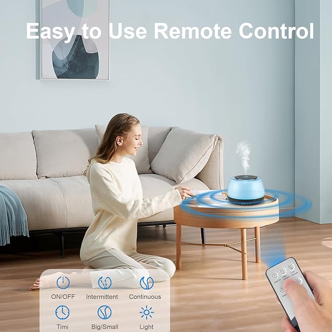 300ML Essential Oil Diffuser - 8-Hour Aromatherapy with Remote Control, 7-Color LED Lights, 4 Timer Settings for Home - Image 3