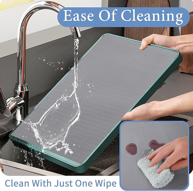 Drawer and Shelf Liner for Kitchen Cabinet: 12 in X 20 Ft Non Slip Waterproof Shelf Paper Non Adhesive Refrigerator Liners Gray Easy Liners for Bathroom Cupboard with Knife Tape Measure - Image 4