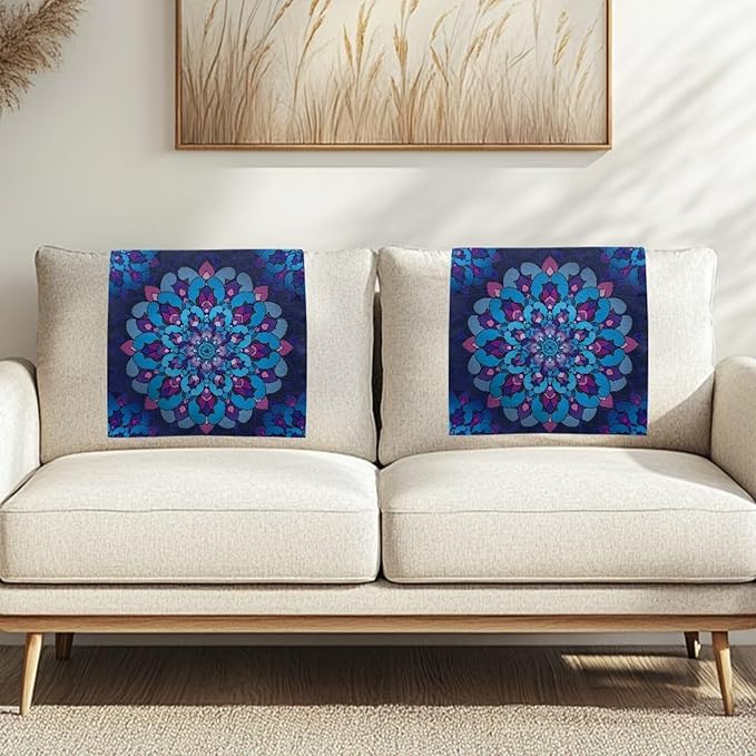Mandala Pattern Headrest Cover for Recliner Machine Washable Fabric Headrest Sofa Cover Non-Slip Couch Protector Suitable for Theater Bedroom Living Room Office Daily Decor - Image 2
