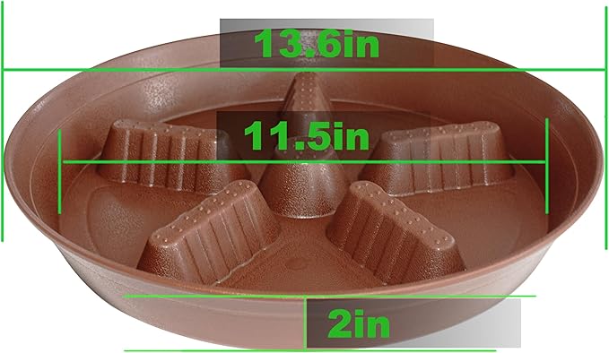 4 Pack Plant Saucer 14 inch, Plastic Plant Saucers for Indoors, Raised Middle Plant Trays for Pots, Water Tray for Plants, Plant Stand Water Catcher Tray, Pot Saucers for Plants - Image 2