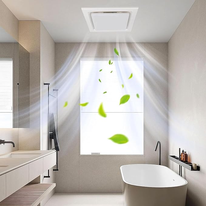 Bathroom Fan Ceiling Mount Exhaust Ventilation Fan Ceiling Exhaust Fan Extractor Fan 141 CFM 1.2 Sones,Quiet Bathroom Ventilation Exhaust Fan for Shower,Restroom,Office,Home(Flat Plate) - Image 4