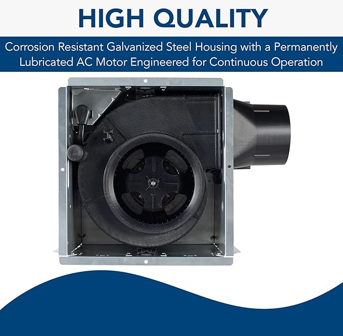 Broan-NuTone A80 Ventilation Fan with Roomside Installation, 80 CFM, 2.0 Sones White - Image 4