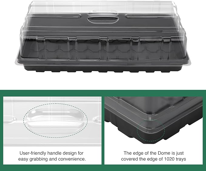 MIXC 10 Pack Humidity Dome 3.6" Extra Strength, Clear Seed Starter Dome 1020 Tray Covers Humidifying and Insulating for Greenhouse Germination and Garden Growing - Image 2