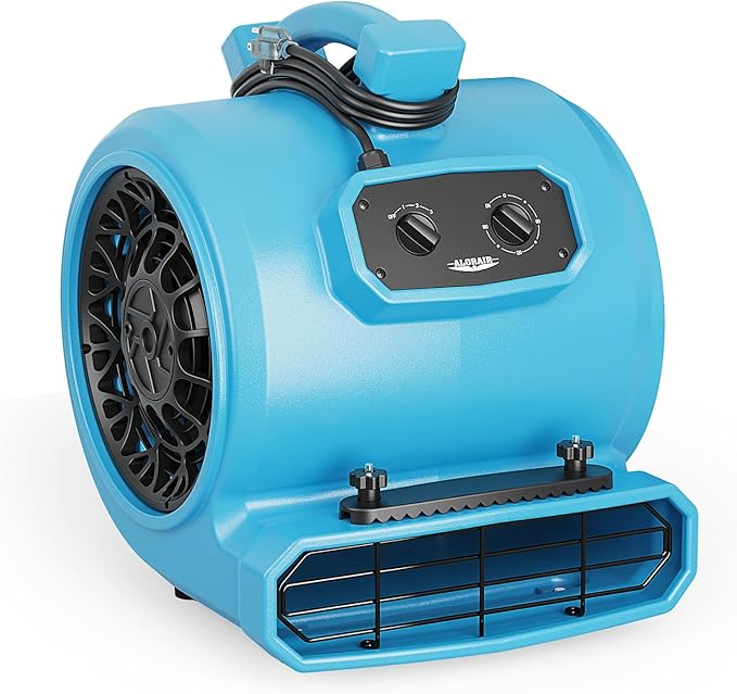 ALORAIR 4000 CFM Air Mover Blower Fan for Industrial, Floor Drying Fan, Carpet Dryer - Timer, Carpet Buckles, Stackable, 20 ft Power Cord, for Water Damage Restoration and Plumbing - GE4000TC by ALORAIRSOLUTIONSINC0J0DC