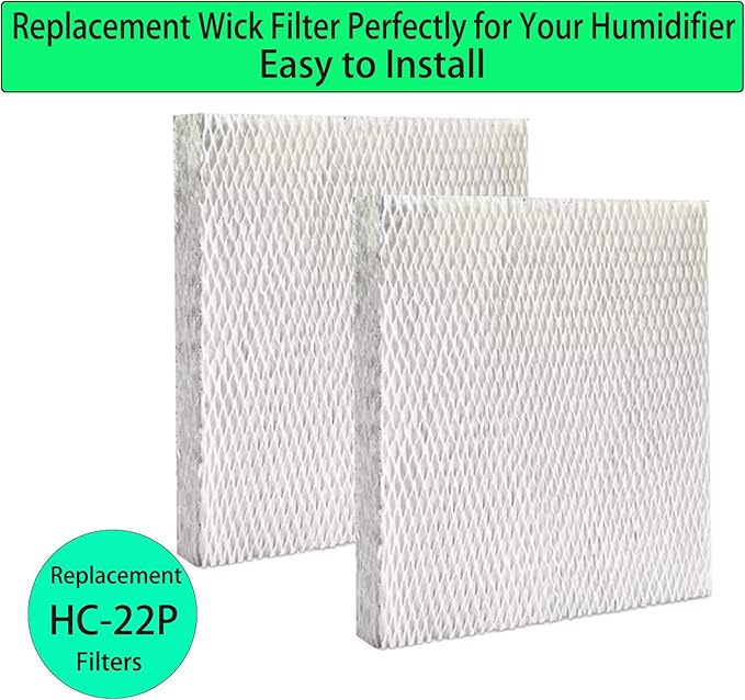 HC22P Replacement Wick Filters for Honeywell Home HE100 HE150 HE220 HE225 HE240 Whole House Humidifiers Pad, Also for Aprilaire 110 220 500 550 (2 Pcs HC22P Replacement Wick Filters) - Image 4