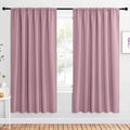 NICETOWN 2 Panels Blackout Curtains, Rod Pocket Window Curtains Room Darkning Drapes for Bedroom/Living Room, Thermal Insulated Solid Draperies for Home Office/Study, 62 by 72-Inch, Rouge Pink by NICETOWN