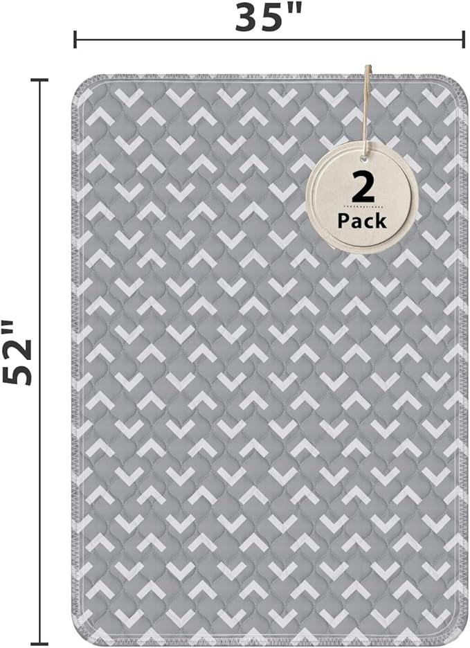 Non-Slip Bed Pads for Incontinence Washable (36" x 52"|2 Pack), Waterproof Bed Pads, Bed Wetting Pads for Bed, Sofa, Floor, Resuable Underpads for Adults, Seniors, Pet - Image 2