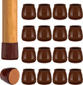 16pcs Round Chair Leg Floor Protectors, Felt Pads Chair Leg Protectors for Hardwood Floors, Silicone Furniture Feet Cups Covers Felt Pads, Prevents Scratches & Reduce Noise, Brown, Large by BAIPOK