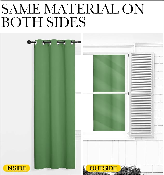 NICETOWN Blackout Curtain Blind for Bedroom, Single Panel, W34 x L72 inches, Forest Green, Thermal Insulated Grommet Blackout Room Darkening Drape/Drapery - Image 5