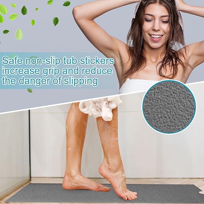 16" x 40" Non Slip Bathtub Mat with Drain Cut Out Anti Slipping Non Skid Safe Tub Mat Adhesive Peel and Stick Bath Tub Mat PEVA Tub Sticker for Shower Floor Boat Wet Areas(Gray) - Image 4