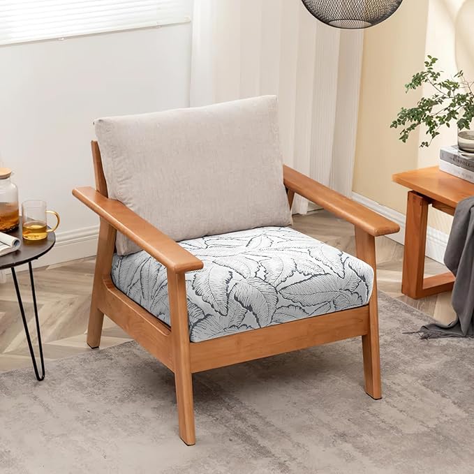Fuloon Seat Cushion Covers, Stretch Couch Slipcovers Sofa Cushion Protective Solid Chair Slipcovers Washable Suitable for Armchair Loveseat Sofa 1 PC Dark Grey - Image 5