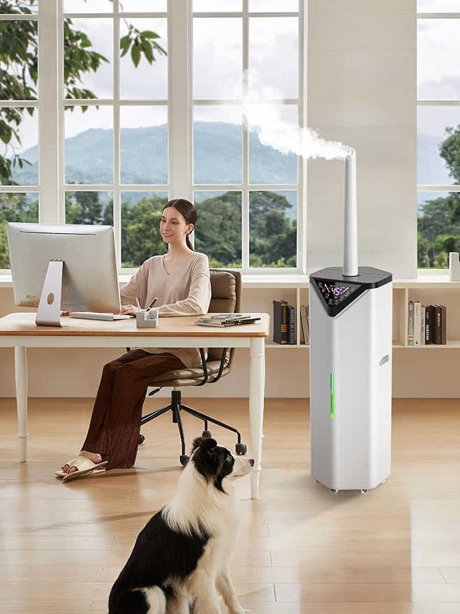 19L/5Gal Humidifiers for Bedroom Large Room 2800 sq ft, Quiet Humidifiers for Large Room, Floor Humidifier with 3 Mist Mode & Auto 180°Mist Tube for Home Whole House School Office Commercial Plants - Image 8