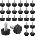 Biaungdo 24 Pcs Adjustable Furniture Levelers, M6x15 mm Ajustable Leveling Feet Screw On Furniture Glide Foot Levelers for Table, Chair, Cabinet, Furniture Legs, Black by Biaungdo