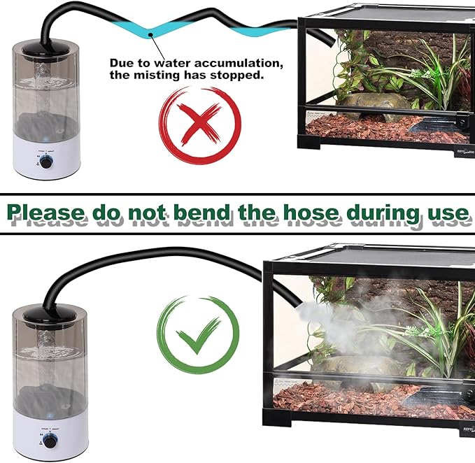 4L Reptile Humidifier Fogger with Extended Hose - Adjustable & Quiet Fogger/Mister for Chameleon, Bearded Dragon, Amphibians - Large Capacity(White) - Image 3