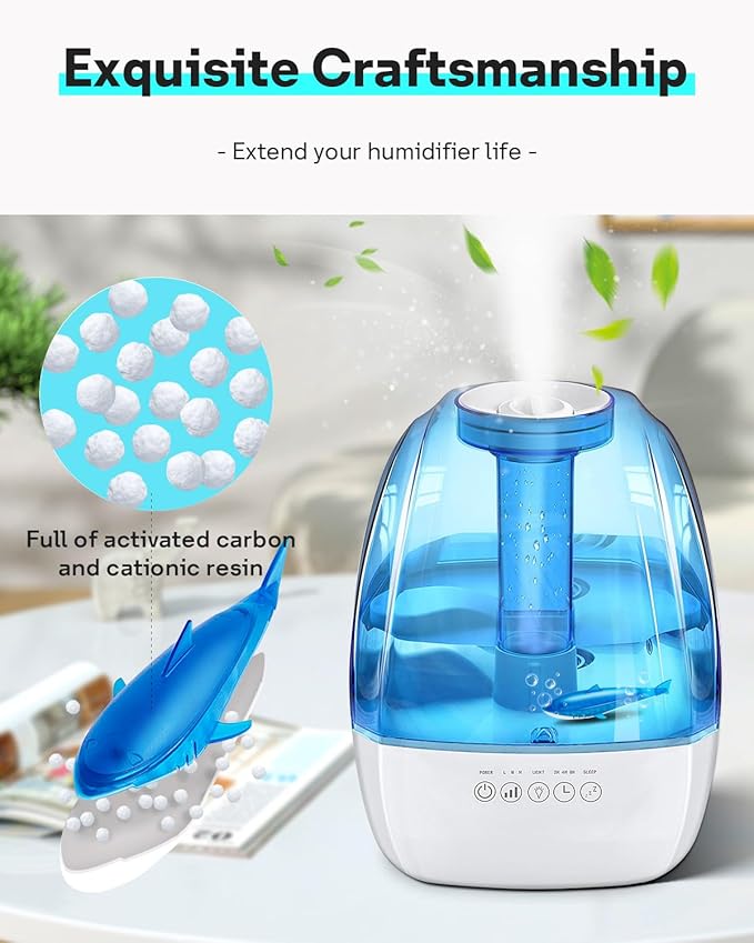 Leemone 6 Pack Humidifier Cleaner Shark, Demineralization Float Shark Compatible with All Humidifier and Fish Tank - Image 6