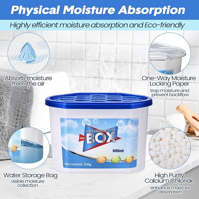 LemonRoad 20 Pack Moisture Absorbers 20 oz 600 ml Humidity Absorber Boxes Portable Compact Dehumidifier for Closet Bathroom Car Boats Kitchen Basement Odor Remover, 4.1 x 6.1 x 3.3 Inch - Image 3
