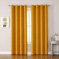 ChrisDowa Room Darkening Curtains 90 Inches Long 2 Panels Set for Living Room, Grommet Thermal Insulated Blackout Curtains for Bedroom (Mustard Yellow, 52 x 90 Inch) by ChrisDowa