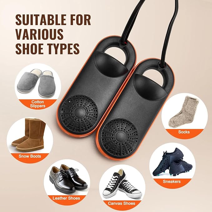 Boot Dryer Shoe Dryer Portable Footwear Dryer with Auto Temperature Control 360 Degree Warm Air Fire Retardant Design for Shoes Boots Gloves Socks Winter Rainy Travel - Image 7