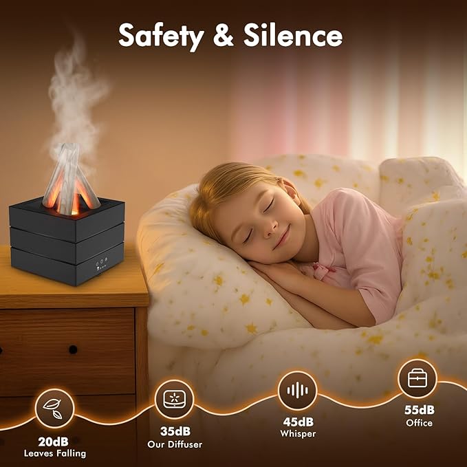 Essential Oil Diffuser, 280ML Ultrasonic Humidifier with Essential Oil Diffuser, Remote Control, Timer & Waterless Auto-Off, 7 LED Colors, for Home Bedroom Office Yoga Room Spa Room - Image 3
