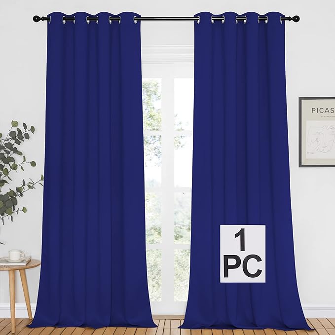 NICETOWN Blackout Window Curtain Panel - Home Fashion Thermal Insulated Room Darkening Drapery for Bedroom & Living Room, 52W x 95L, 1 Panel, Dark Blue by NICETOWN