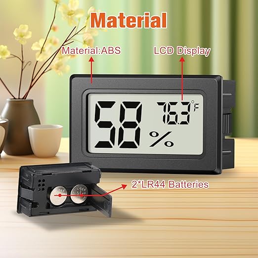 6 Pack Mini Hygrometer Indoor Humidity Meter, Small Digital Thermometer Humidity Gauge Meter, Indoor Thermometer Hygrometer Monitor Fahrenheit (℉) for Thermostat Reptile Tank, Mason Jars - Image 5