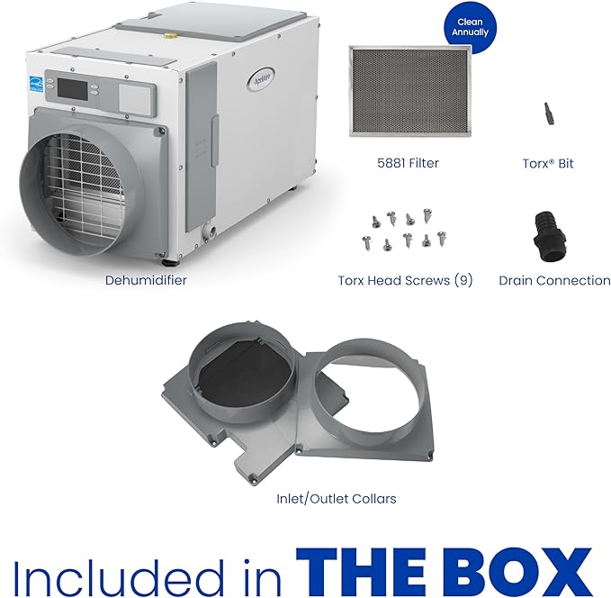 AprilAire E080 Whole House Dehumidifier for Basement & Crawl Space – 80-Pint High-Capacity Commercial Dehumidifier for Homes Up to 4,400 Sq. Ft. with Pump, Drain Hose, & Hanging Kit for DIY Install - Image 3