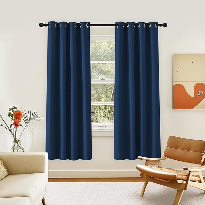 NICETOWN Room Darkening Curtain for Living Room - Energy Saving Thermal Insulated Grommet Room Darkening Curtain/Drape for Bedroom (1 Panel, 46 by 72, Moroccan Blue) by NICETOWN