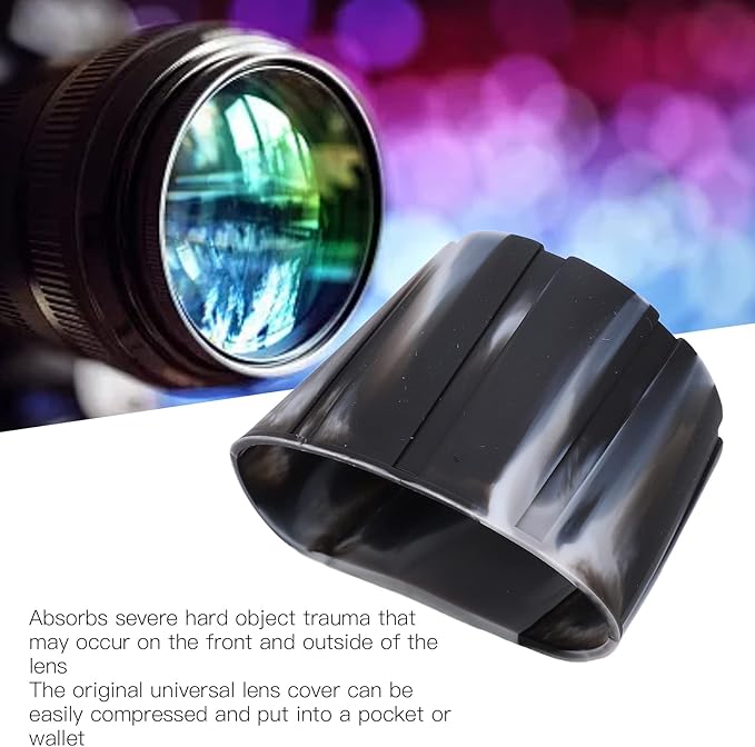 Buachois SLR Camera Silicone Lens Protective Cover, 65-110mm Universal SLR Camera Lens Dustproof Protector Cap, Waterproof Silicone Lens Cap, Camera Lens Accessories - Image 2