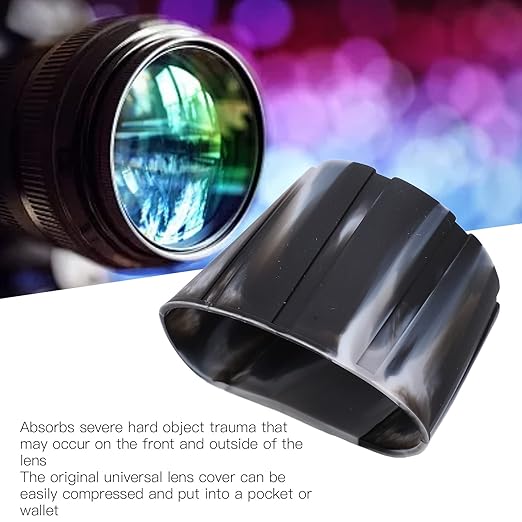 SLR Camera Silicone Lens Cover, Universal Lens Cap Camera Lens Caps Waterproof Fallproof SLR Camera Silicone Lens Compressible 65-110mm/2.6-4.3in for Lens Protection - Image 6
