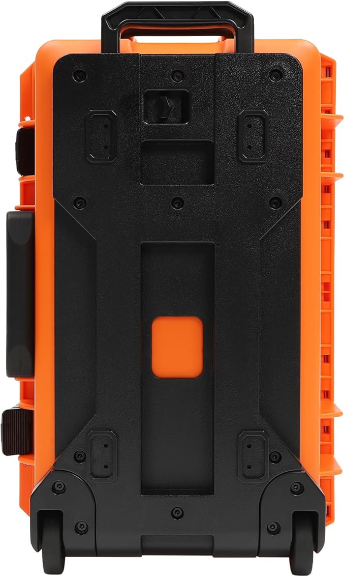 22" Weatherproof Hard Case Rolling Waterproof Case Dry Box with Foam Protective Cases Shockproof Hard Travel Cases For Cameras Lenses Electronic Equipment (Orange) - Image 9