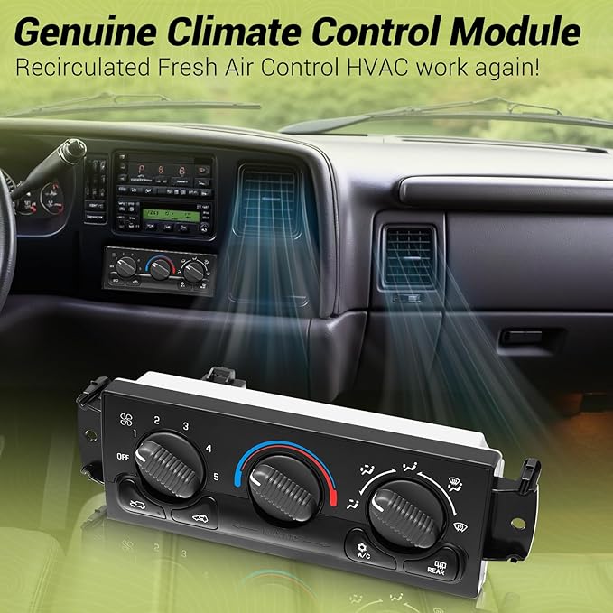 599-193 AC Climate Control Module Compatible with Select Chevrolet & GMC Air Conditioning Module Panel, HVAC Temperature Control Switch Unit, 599193 A/C Heater Climate Control Module - Image 5