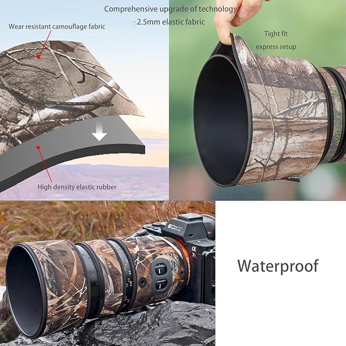 Lens Cover for Fujinon XF 150-600mm OIS WR Camouflage Camera Lens Protection Sleeve (Color #MC Camouflage - Waterproof) Rain Cover - Image 5