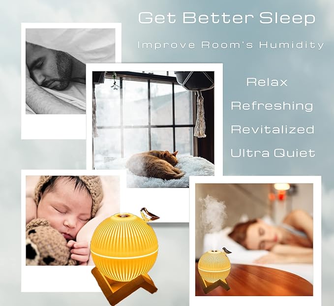 Lark Mini Humidifier. Portable Air Humidifier with USB for Bedroom, Desk, Plants & Baby Nursery. Moon Lamp, Ultrasonic, Silent & Auto Shut-Off 330ml - Image 4