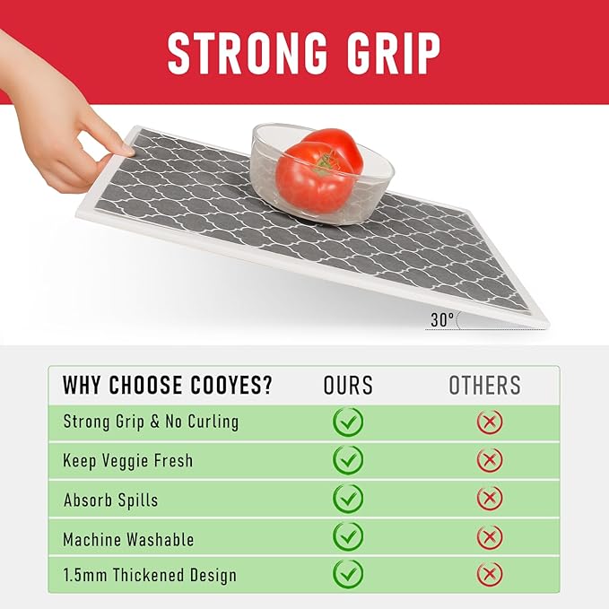 Cooyes Fridge Liners for Refrigerator, Drawer & Shelf Liners for Kitchen Cabinets Non-Adhesive, Breathable Cloth Material, Non-Slip, BPAfree, Machine Washable, Keep Produce Fresh Longer - Image 3