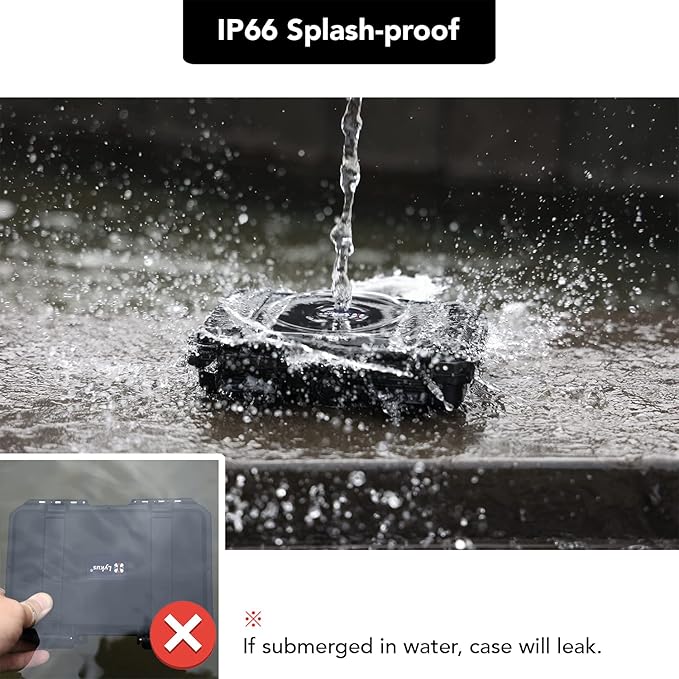Lykus HC-1520 Mini Hard Case Dry Box with Foam Insert, Interior Size 5.8x3.3x2.7 in, IP66 Splash-Proof, Suitable for Cellphones, Tools, Small Devices and More - Image 4