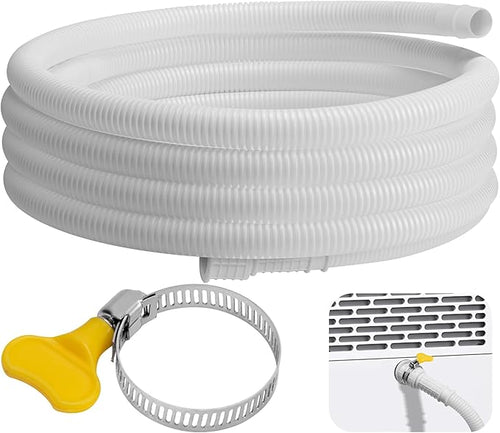 10 Ft Dehumidifier Drain Hose 3/4" FHT- Cuttable Leakproof Dehumidifier Discharge Hose for Drainage- Flexible Universal Corrugated Drain Hose Replacement with Clamp for Most Dehumidifier by Nkiy+Quen