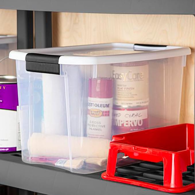 Sterilite 24-Pack Ultra Latching Box, Storage Bins with Lids, Clear Plastic, 30 Quart - Heavy-Duty Organizing Containers for Closet, Bathroom, and Office - Image 8
