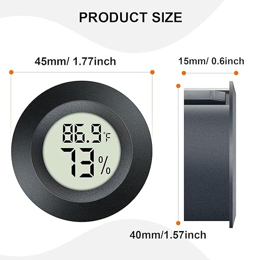 2 Pack Hygrometer Thermometer Digital Humidity Meter Indoor/Outdoor Humidity Monitor Reptile Thermo-Hygrometer for Greenhouse Humidors Terrarium Jars, Fahrenheit (℉) /Celsius(℃) (2) - Image 2