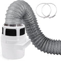 【Upgraded】 NOORNY 3 in 1 Indoor Dryer Vent Kit Lint Trap Bucket Dryer Vent for Apartment - with Double Layer 4-Inch by 5-Feet Gray Proflex Duct, for Electric Clothes Dryers by NOORNYGroup