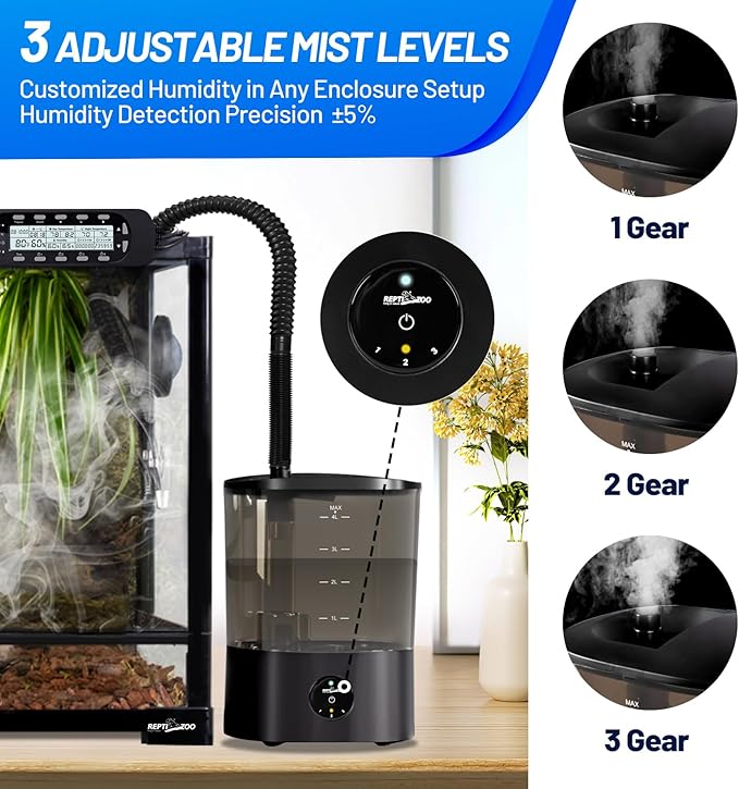 REPTI ZOO Smart WiFi Reptile Fogger with Timing, 4L Reptile Terrariums Humidifier, Fog Machine Mister for Chameleon Frog Turtle Gecko | Misting System Spray Kit for Amphibia, Plants | Linkage Control - Image 5