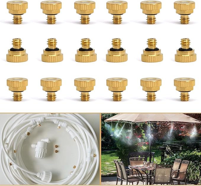 Brass Misting Nozzles for Outdoor Cooling System 22 pcs,0.012" Orifice (0.3 mm) 10/24 UNC by Aootech - Image 10