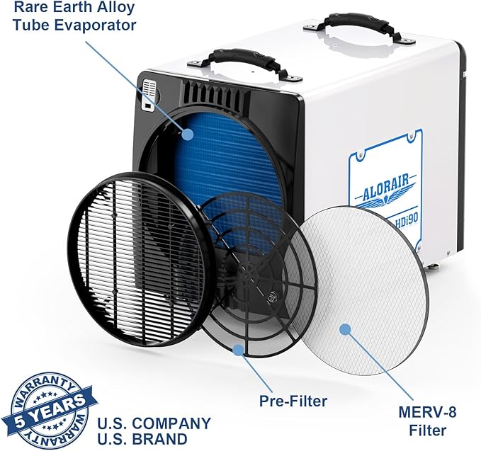 ALORAIR Duct-able Version Basement/Crawl Space Dehumidifiers 198 PPD Commercial Industrial Dehumidifier with Pump and Drain Hose, Auto Defrosting - Image 7