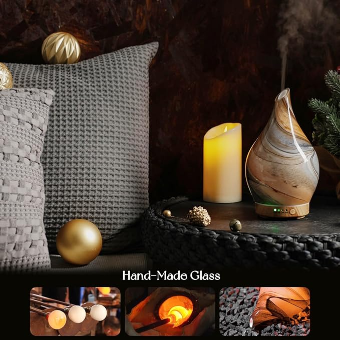 Porseme 150ml Glass Essential Oil Diffuser Aromatherapy Ultrasonic Cool Mist Humidifier 6 Running Hours Waterless Auto-Off Air Diffusers for Sleeping,Yoga,Office Working Spa and Rest (Deep Desert) - Image 5
