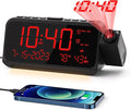 ROCAM Projection Clock for Bedroom, Digital Clock with 180° Projector on Ceiling with 5-Level Dimmer, Dual Loud Alarm Clock with Weekend/Weekday Mode, Date, Temp, Humidity, Night Light, Snooze by ROCAM