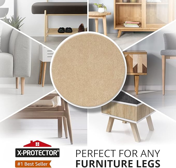 Felt Furniture Pads X-PROTECTOR 10 PCS - Premium 8” x 6” x 1/5” Heavy Duty Beige Felt Sheets! Cut Large Furniture Pads to The Size You Need - The Best Felt Floor Protectors for Any Hard Floor! - Image 2