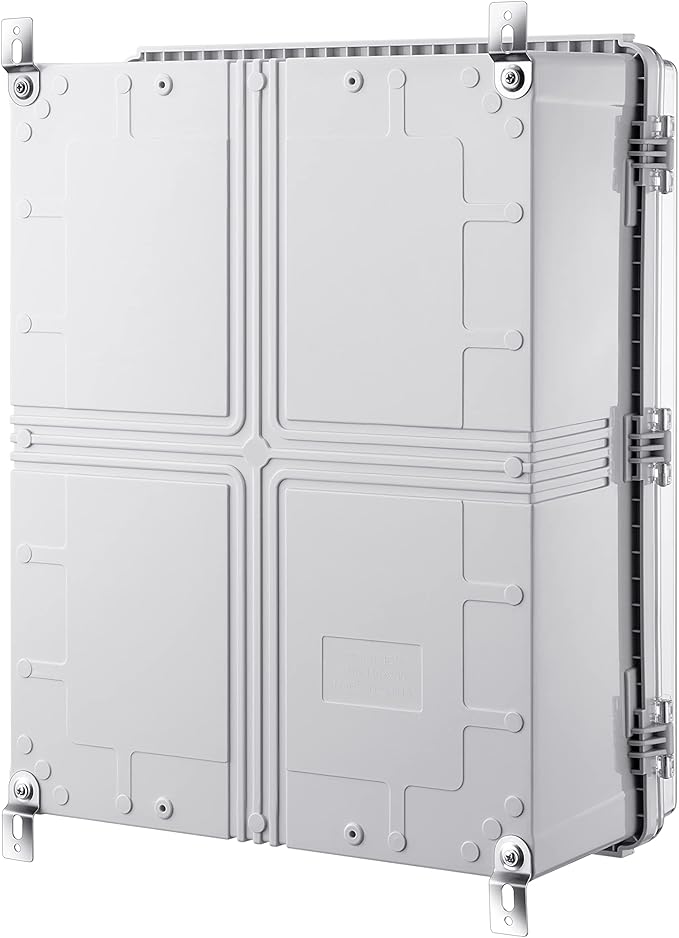 Junction Box, IP67 Waterproof Plastic Enclosure for Electrical Project, Hinged Transparent Cover, Includes Inner Door, Mounting Plate and Wall Bracket 510×410×200mm (20"×16.1"×7.9" TC-D) - Image 6