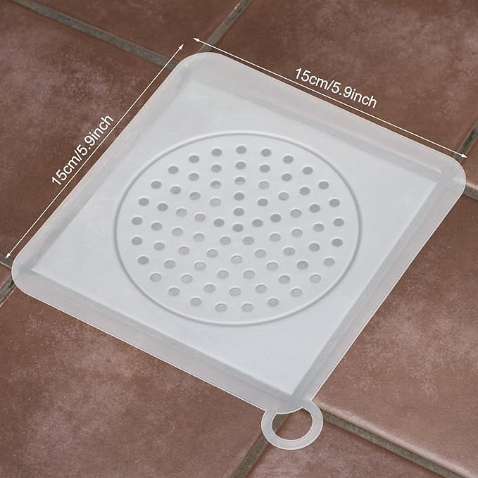 2 Pieces Floor Drain Cover Silicone Tub Stopper, 6x6 Inch Anti-Odor Deodorizing Mat Shower Drain Covers for Kitchen Bathroom Laundry, Sewer Plugs with Silica Gel Seal - Image 2