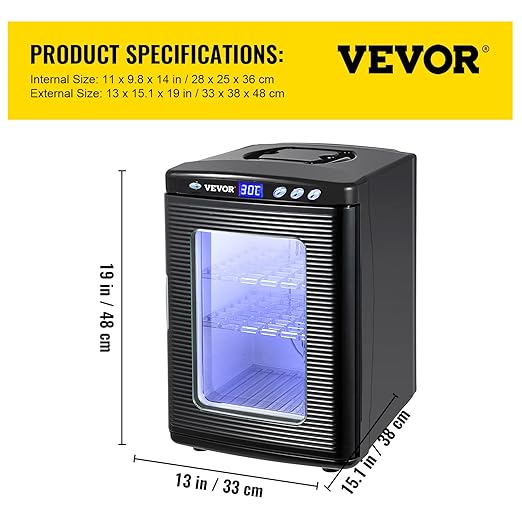 Happybuy Black Reptile Incubator 25L Scientific Lab Incubator Digital Incubator Cooling and Heating 5-42°C Reptile Egg Incubator 12V/110V Work for Small Reptiles - Image 7